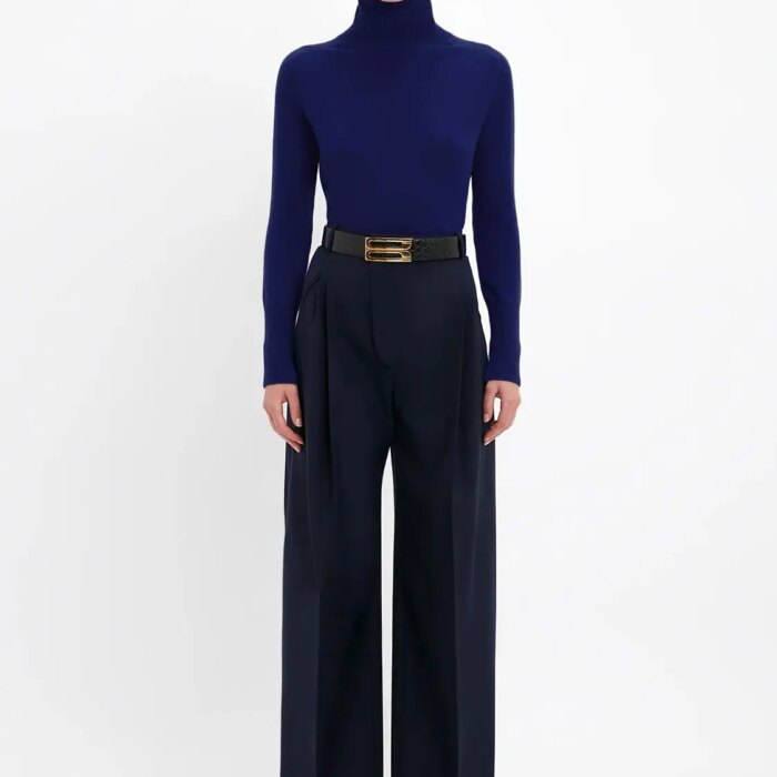 Wide Leg Trouser In Midnight