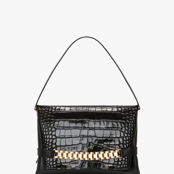 Chain Pouch With Strap In Black