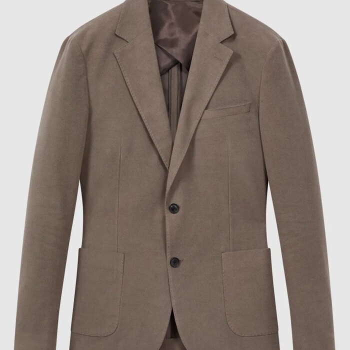 Slim Fit Single Breasted Moleskin Blazer