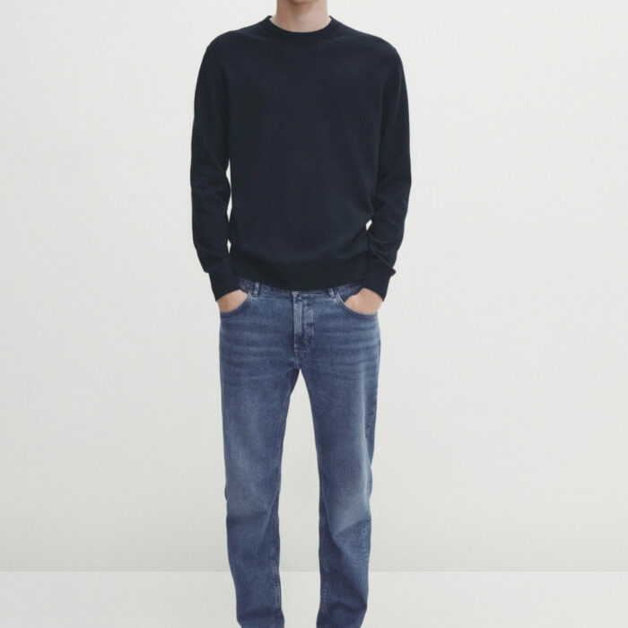 Tapered-fit mid stonewash selvedge jeans