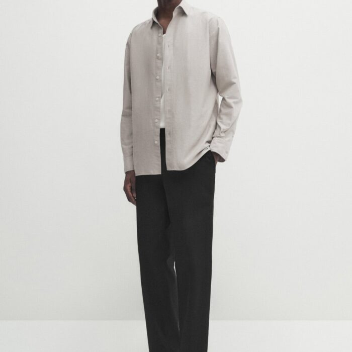 Regular fit poplin shirt with pocket