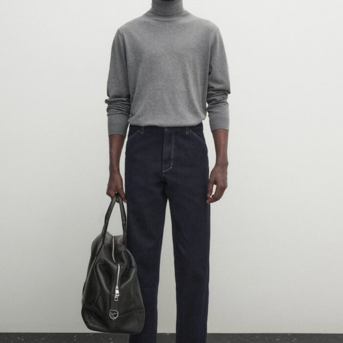 Mock neck zip-up sweatshirt