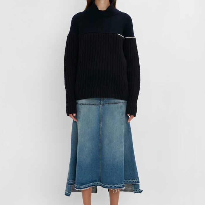 Strap Detail Knitted Gown In Black