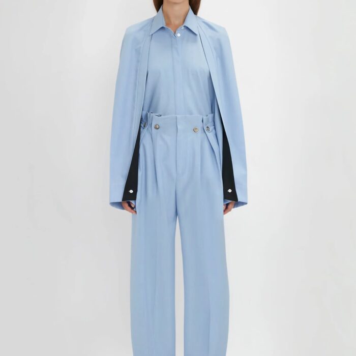 Exclusive Cropped Tuxedo Trouser In Blue