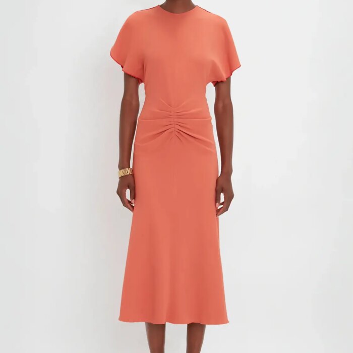 Low Back Cami Floor-Length Dress In Poppy Red