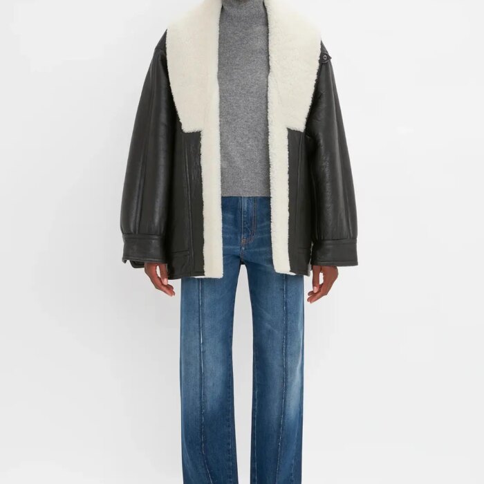 Shearling Coat In Monochrome