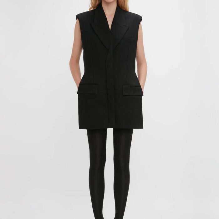 Oversized Pea Blazer in Black