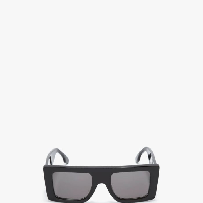 Rectangular Visor Gold-Framed Sunglasses