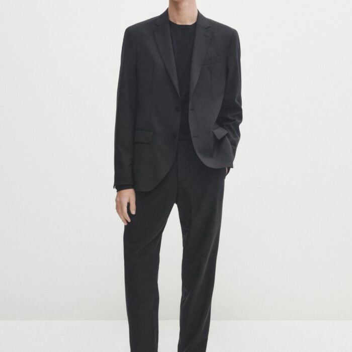 Suit blazer in 100% stretch wool