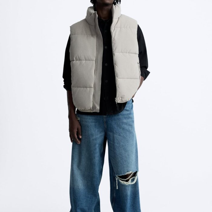 Pearl Grey Puffer Gilet