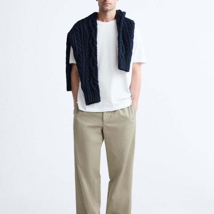 Striped cotton linen overshirt