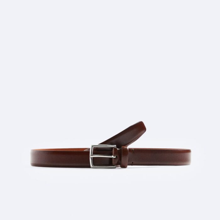 Topstitched leather belt