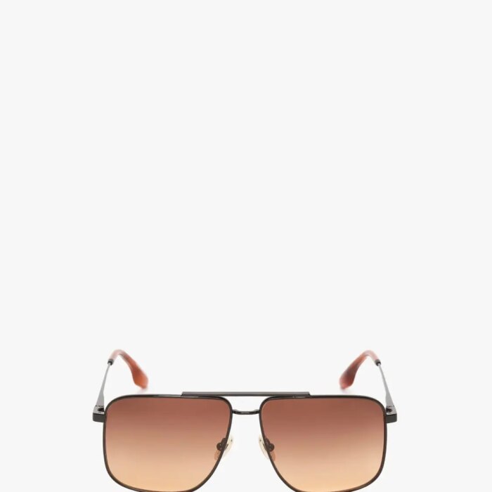 Rectangular Visor Gold-Framed Sunglasses