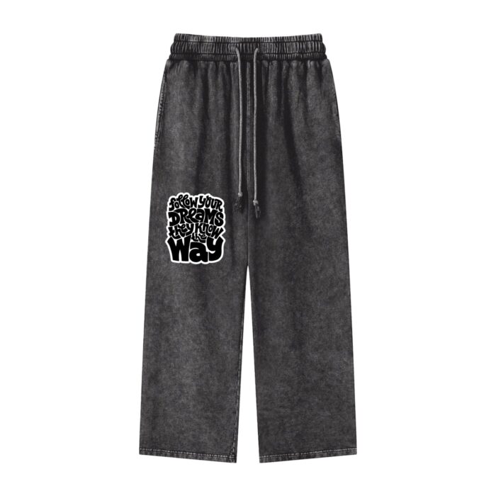 Snow Washed Straight Leg Pants