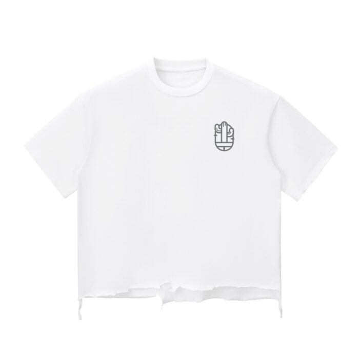 Snow Wash Raw-Hem Boxy T-shirt - White