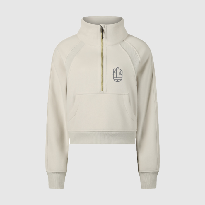 Cropped Half-Zip Sweatshirt - Off-White