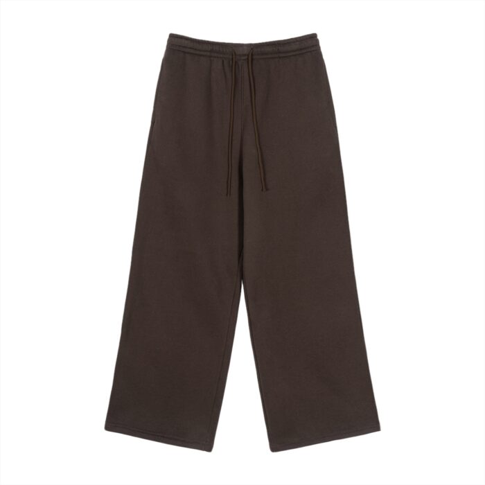 Fleece Drawstring Straight-Leg Sweatpants - Brown