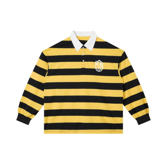 Color Block Stripe Polo Shirt - Yellow/Black